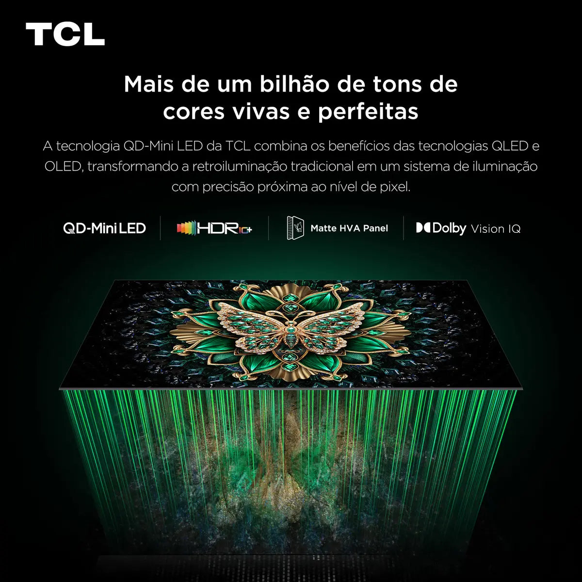Smart TV TCL 65 Polegadas QLED Mini LED 4K C6K WiFi Bluetooth Google TV 4 HDMI 144Hz HDR10+ 65C6K