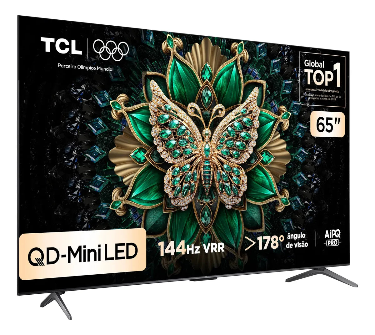 Smart TV TCL 65 Polegadas QLED Mini LED 4K C6K WiFi Bluetooth Google TV 4 HDMI 144Hz HDR10+ 65C6K
