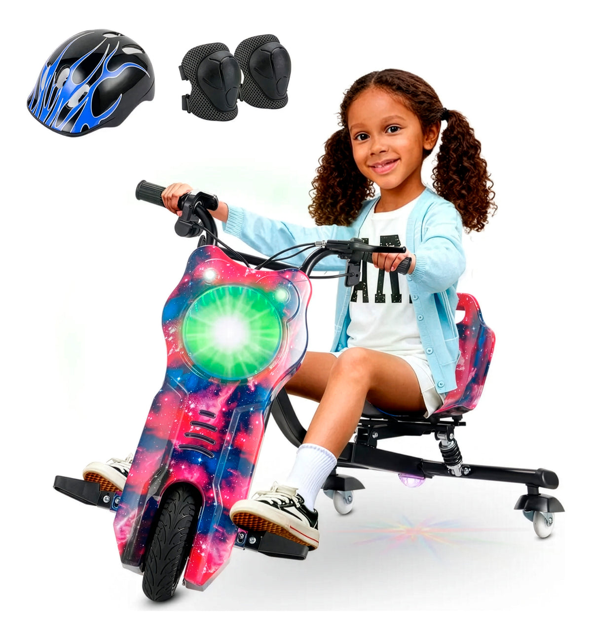Honeywhale 007b Triciclo Elétrico Infantil Drift Patinete Rosa-chiclete