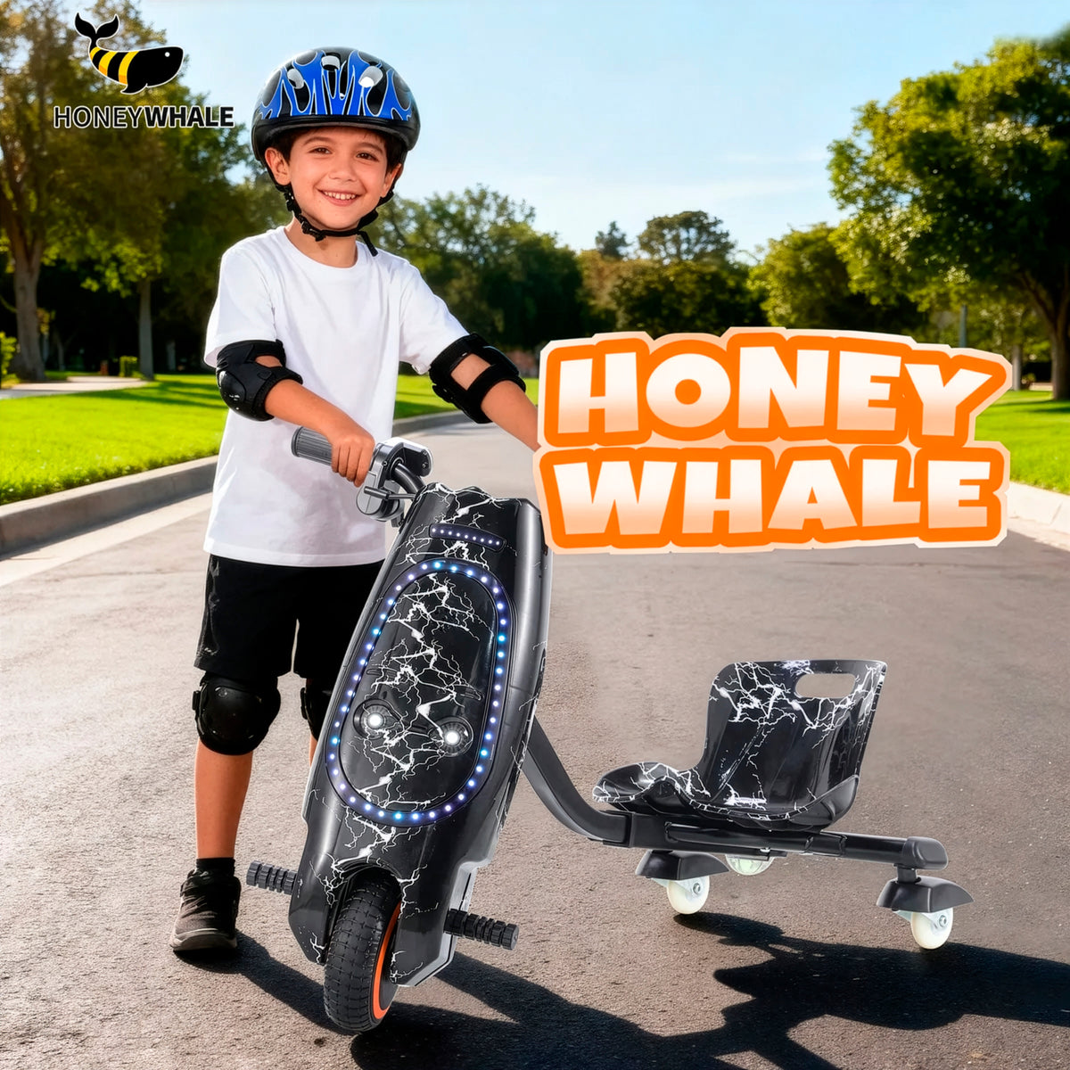 Honeywhale 008b Triciclo Elétrico Drift Infantil 150w 15km/h Preto