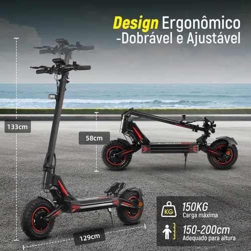 Honeywhale G4 Max Patinete Eletrico Adulto, 1640w*2-72km/h-70km-150kg, Scooter Eletrica Motor-velocidade-autonomia-carga, Patinete Juvenil Dobrável Com Cartão Nfc, Honey Whale