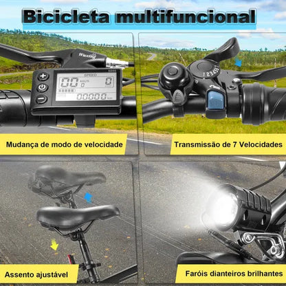 Honey Whale S8 - Bicicleta Elétrica Adulto 450w 50km 35km/h