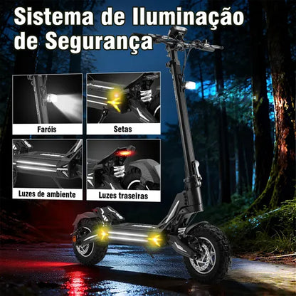 Honeywhale G3 Pro Preto - Patinete Elétrico Scooter 1640w 56km