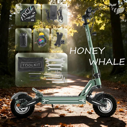 Honeywhale G3 Pro Verde - Patinete Elétrico Scooter 1640w 56km