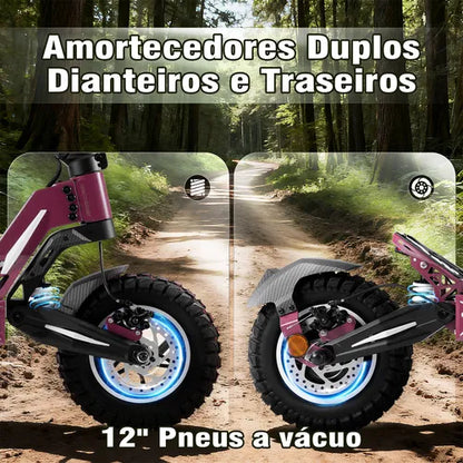 Honeywhale G3 Pro Vermelho - Patinete Elétrico Scooter 1640w 56km