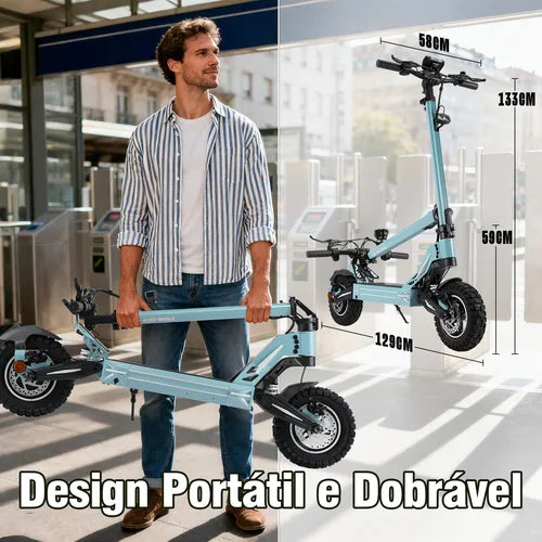 Honeywhale G3 Pro Azul -  Patinete Elétrico Scooter 1640w 56km