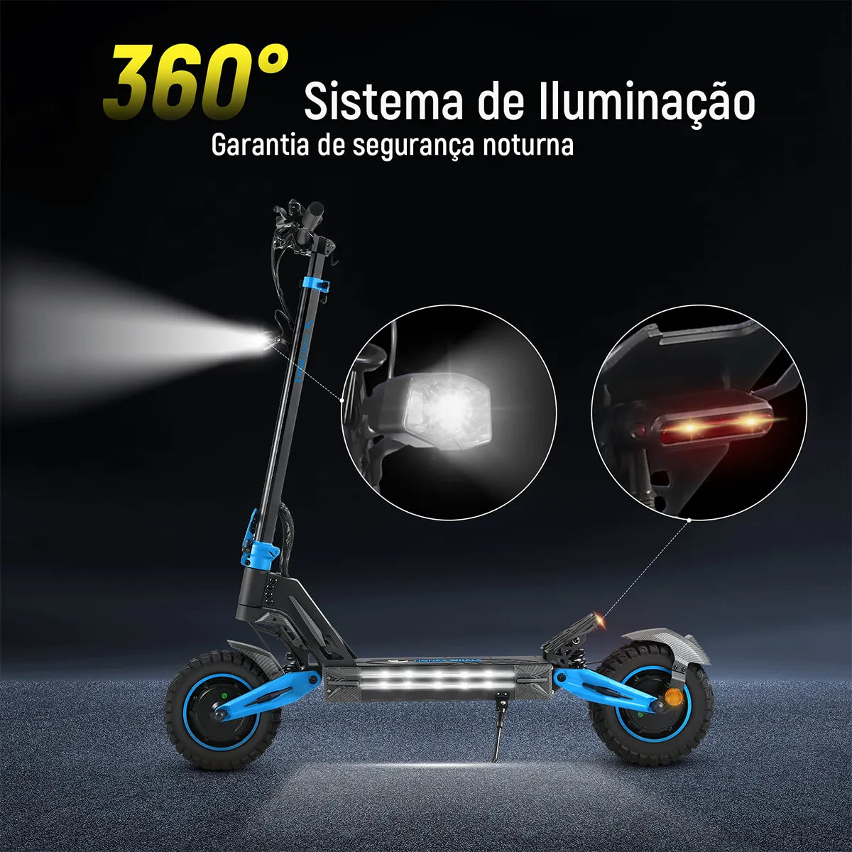 Honeywhale G4 Max Patinete Eletrico Adulto, 1640w*2-72km/h-70km-150kg, Scooter Eletrica Motor-velocidade-autonomia-carga, Patinete Juvenil Dobrável Com Cartão Nfc, Honey Whale Preto-azul