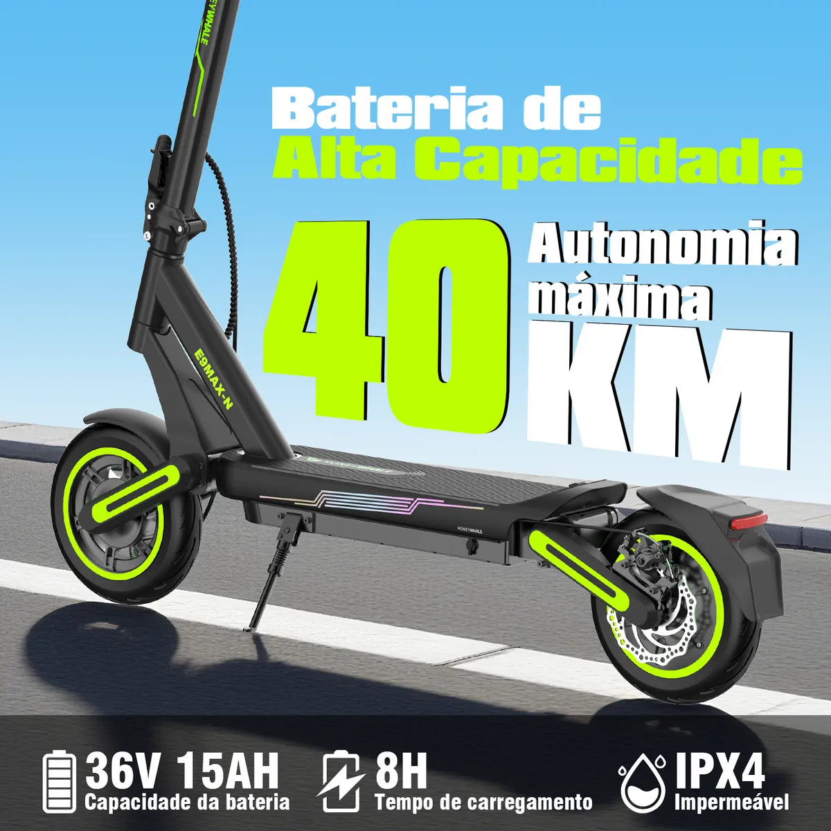 Honeywhale E9max-n Patinete Elétrico, 650w Scooter 40km