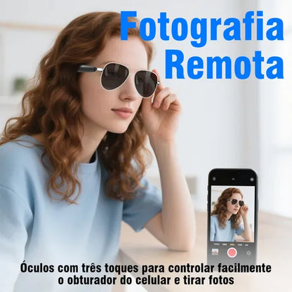 Honeywhale Gl-09 Óculos De Sol Bluetooth, Alto-falante Cor Preto Armação Preto Lente Preto Desenho Espelho