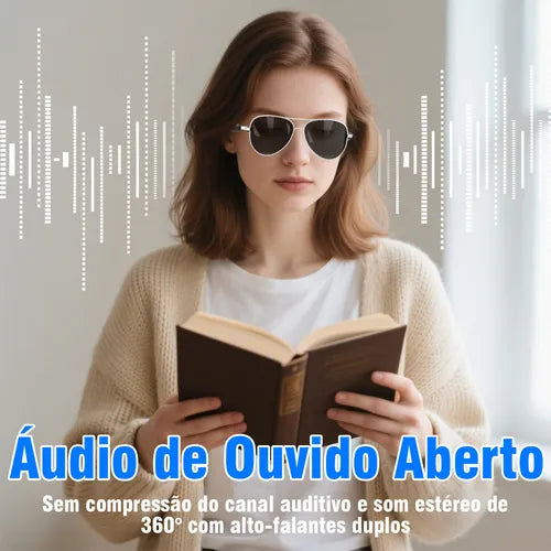 Honeywhale Gl-09 Óculos De Sol Bluetooth, Alto-falante Cor Preto Armação Preto Lente Preto Desenho Espelho