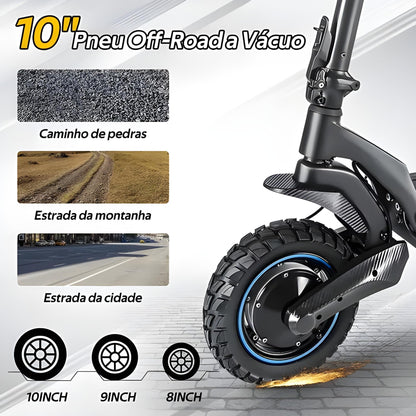 Honey Whale T5 Doble - 750w*2 Patinete Elétrico Scooter 60km/h
