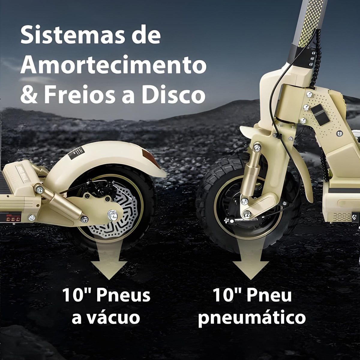 Honey Whale C1 Gold - 980w Patinete Elétrico Scooter 40km 45 Km/h